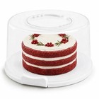 Extra Large Cake Carrier With Lid  13 X 13 X 7 White Container