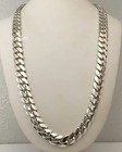 Thick 12mm Wide Solid Miami Cuban Link Necklace For Men 925 Sterling Silver Look