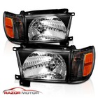 1996-1998 Black Glass Headlight   Corner Light Pair For Toyota 4runner W  Bulb