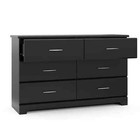 Storkcraft Brookside 6 Drawer Nursery Double Dresser  Black