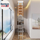 Aluminum Attic Ladder - Retractable Loft Stairs  Folding Pull-down Design  Manua