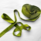 1 Yard Antique French Silk Velvet Satin Ribbon Trim Apple Green 1  W Millinery