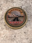 Vintage Coaster Set 6 Hallmark  adventure Road  Metal cork  Storage Tin Cabin
