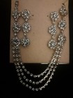 Silver Tone Clear Rhinestone Necklace   Earrings Jewelry Set Scn-2268 6710-0488