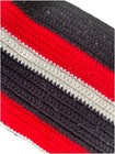 Handmade Crochet Queen Size Blanket Red Black White Heavy Thick Throw Afghan