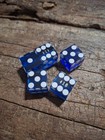 Authentic Casino Craps Dice Blue Mixed Serial  s - Lot Of 5 Dice