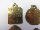 Vtg 50 s Lot Dog Tag License Tax Registration Nicollet  Minnesota  all Number 33