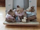 Adorable 3d Resin Teddy Bear Family Picture Frame - 5  Made In Taiwan