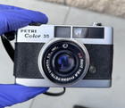 Vintage Petri Color 35 35mm Film Camera   F2 8 40mm Lens W  Leather Case