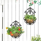 New 2pack Wall Hanging Planter Basket Cast Iron Half Round Flower Pots