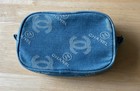 Chanel Blue Denim Makeup Bag Limited Vip Gift