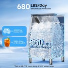 Commercial Ice Maker Machine 680lbs 24h  560lbs Storage Bin Commercial Ice Maker