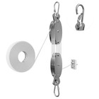 Rope Pulley Hoist 530lbs  7 1 Pulley Block And Tackle 530lbs 65ft  White