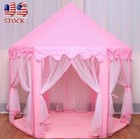 Girls Pink Princess Castle Playhouse Children Kid Play Tent Outdoor Indoor P2