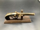 Vintage Flintlock Pistol Cigarette Lighter Gun With Stand