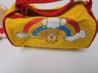 Vintage 1980 s Care Bears Yellow Mini Duffel Bag   2 Plush Bears Read Descriptio