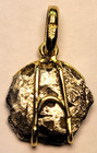 1600 s Spanish Colonial 1 2 Reales Cob Coin Mounted In 14k Gold