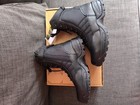 Wideway Men   s Combat Boots Leather Black Lace-up W  Zipper Rubber Sole 8 5