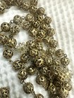 Amazing Antique Silver Vermeil Filigree Big Rosary  26     Boxed  c 1900