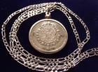 1950 Sweden Silver Coat Of Arms Krona Coin On A  26  925 Silver Link Style Chain