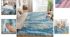 Plush 5  X 7  Shaggy Blue And Yellow Area Rug - Versatile Comfort For Any Room