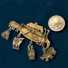 Noahs Ark Brooch Jj Signed Vintage Religious Figural Pin Gold Tone