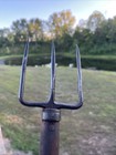 Antique Forged Iron Fish Frog Spear Gig Gaff Harpoon Wall Decor Art Lake Pond