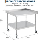 36 x30  Stainless Steel Work Table Commercial Food Prep Table Restaurant W wheel