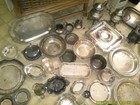 Collection Of Mostly Silver Plated Items T Arnished Weathered Few Other Metal