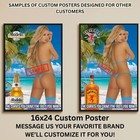 Sexy Pinup Girl Custom Alcohol Poster Any Beer Whiskey Tequila Vodka Brand   237