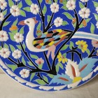 Turkish Ceramic Textured Plate Handmade Wall Hanging Decor 7    Kutahya Signed 