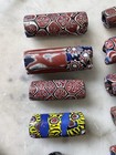 Old Venetian Millefiori Glass African Trade Beads Many Long Curved Feature Beads