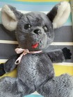 Vintage R Dakin 1980 Gray Mouse Plush With Pink Polka Dot Tie 8 