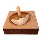 Vintage Ernest Sohn Teak Mezzaluna Cutter Wood Block Bowl Stainless Steel Taiwan