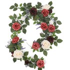 5ft Artificial Rose Flower Burgundy Fake Floral Garland For Wedding Ceremony Bac