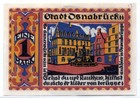 1921 Germany Osnabruck Notgeld 1 Mark Note  1582 