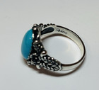 Carolyn Pollack Sterling 925 Silver Turquoise Flower Accent Ring Size 10 -  22