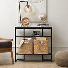 Set Of 4 Hyacinth Storage Cubes  12x12 Wicker Basket Bins For Shelves  Natural