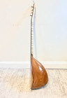 Handmade Carved Body Long Neck Baglama - Oyma Kestane - With Hard Cover