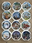 Complete 12 Disneyland 40th Anniversary Plates Collector Set 1955-1995 Bradford