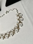 Vintage Coro White Flower Rhinestone 16in Necklace 7in Bracelet Earrings Set