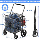 450lbs Capacity Shopping Cart upgrade Huge Grocery Cart On Wheels heavy Duty Fol