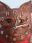 Vtg 1930   s Lux Animated Brown Cat Wall Clock With Pendulette Tail D-90919 W Key
