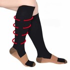 6 Pairs Copper Compression Socks 20-30mmhg Graduated Support Mens Womens S-xxl