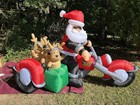 2007 Gemmy 8    Motorcycle Santa   Reindeer Christmas Lighted Inflatable Airblown