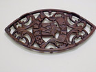 The Peerless W Monogram W  Running Fox 4-toed Cast Iron Sad Iron Trivet