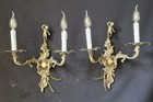 Vintage Of French Brass 2 Light Sconce Wall Light