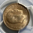 Scarce Die Cracks Obverse  1908 India 1 4 Quarter Anna Copper Coin - Pcgs Ms 64