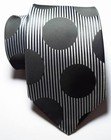 New Classic Striped Dot Black White Jacquard Woven 100  Silk Men s Tie Necktie
