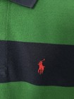 Polo Ralph Lauren Boys Green Blue Striped Rugby Polo Shirt Size S-8 New